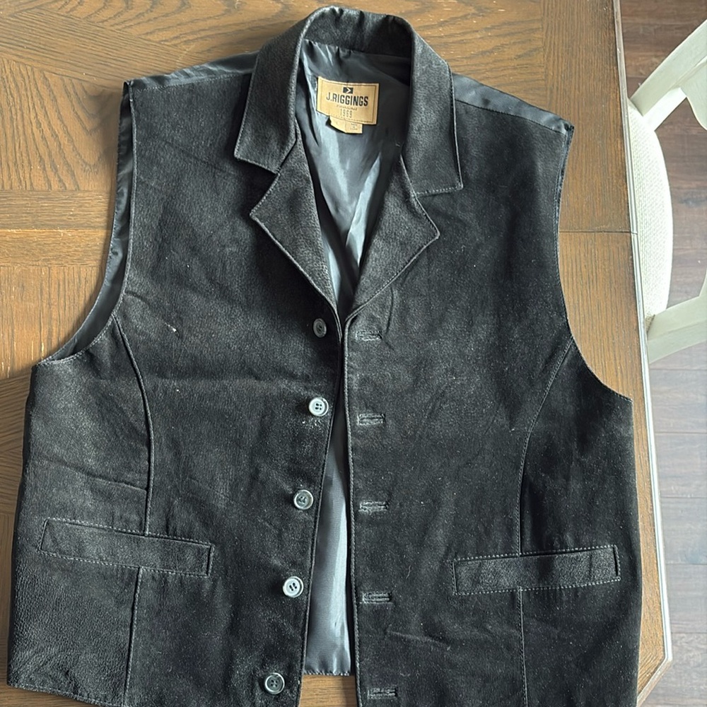 Men’s large J. Riggings black leather vest